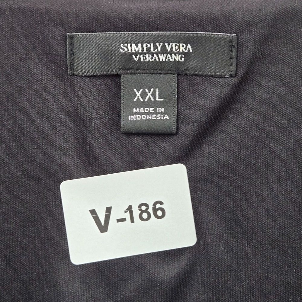 Simply Vera Vera Wang Women Dress 2XL Black Paint Splatter Mini A Line Ruffles - Picture 2 of 8